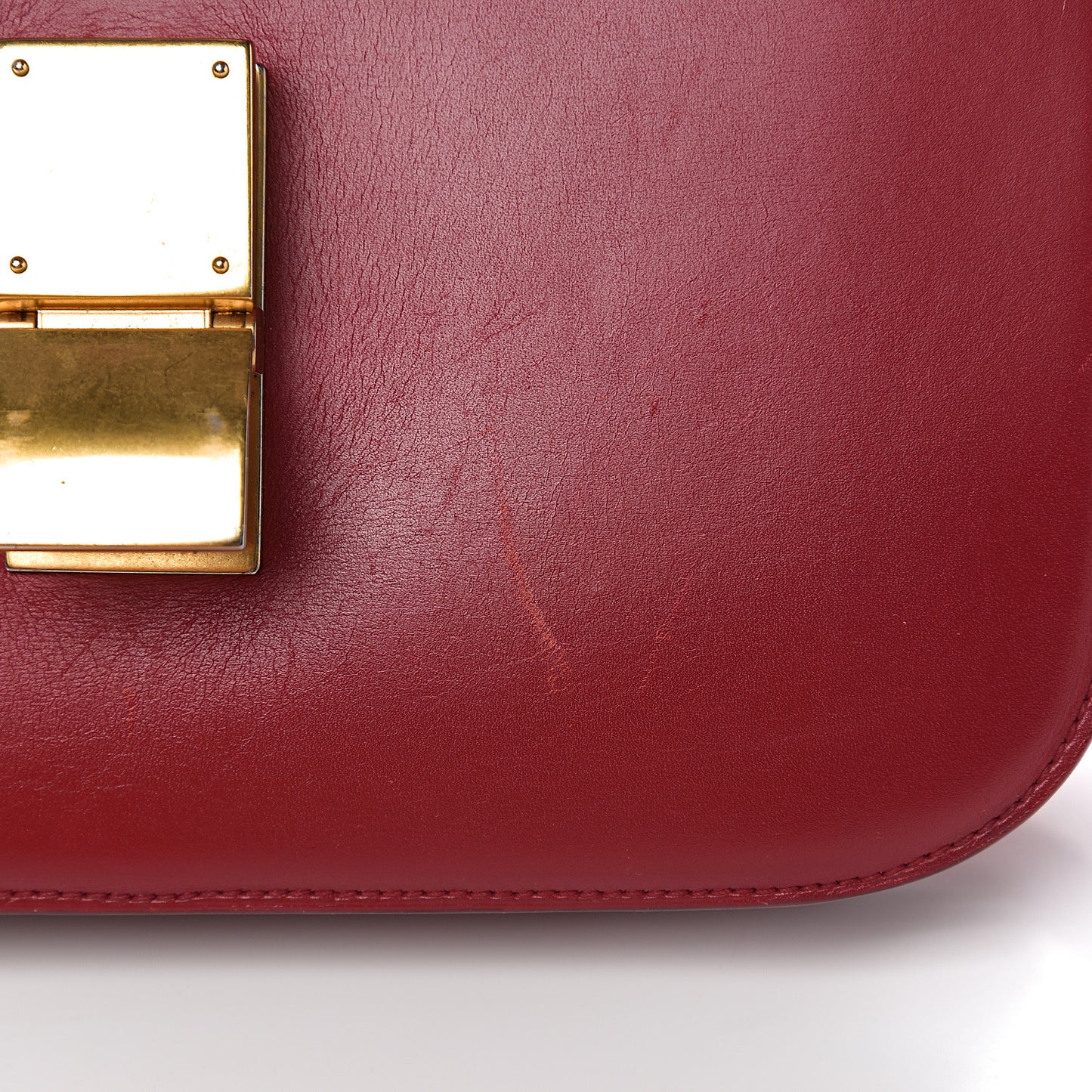 Box Calfskin Medium Classic Box Flap Bag Red