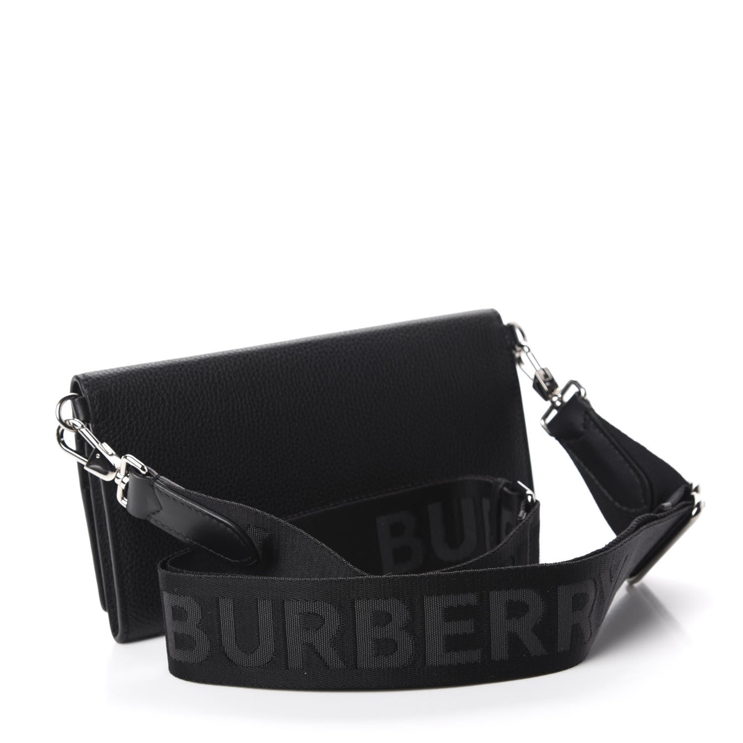 Burberry Grainy Calfskin Wallet with Detachable Strap Black 3 of 9