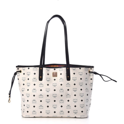 MCM Visetos Medium Project Reversible Shopper Tote White 1 of 17
