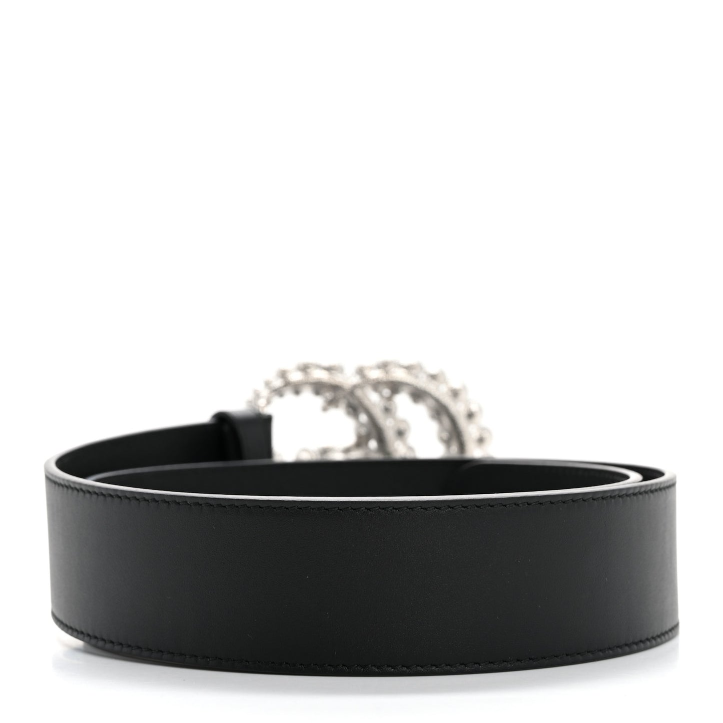 Calfskin Crystal Double G 40mm Belt 80 32 Black