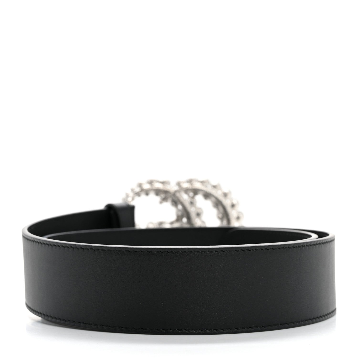 Gucci Calfskin Crystal Double G 40mm Belt 80 32 Black 2 of 6