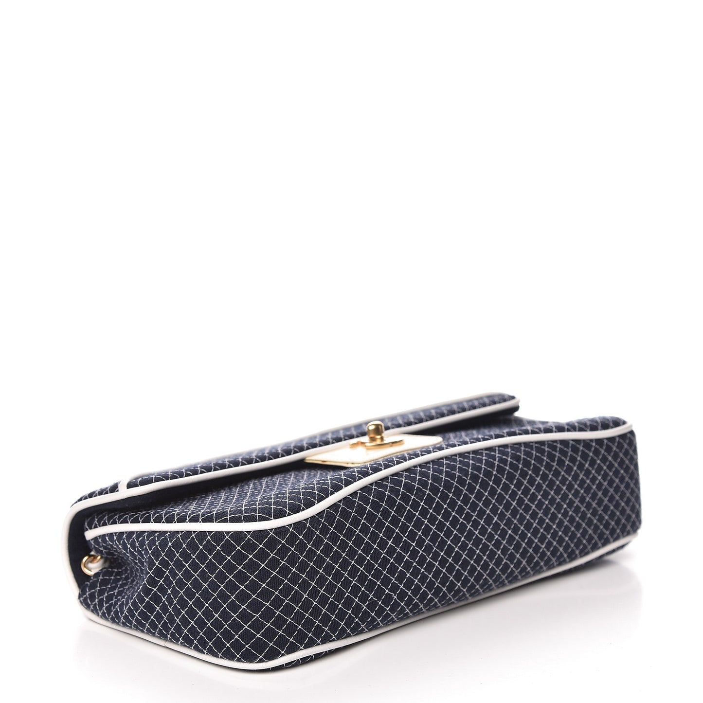 Jersey Micro Quilted Medium Single Flap Marine White