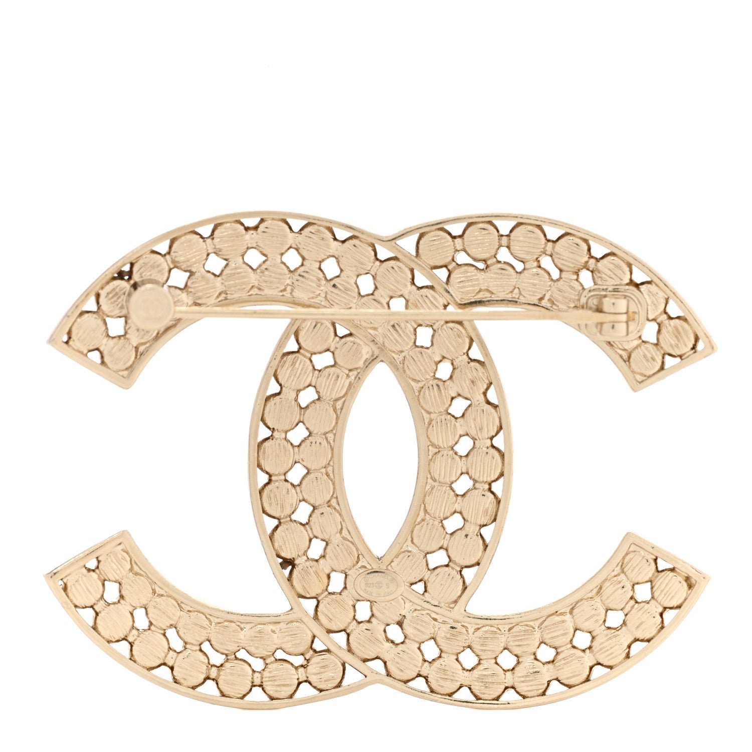 Chanel Metal Crystal CC Brooch Gold 3 of 5