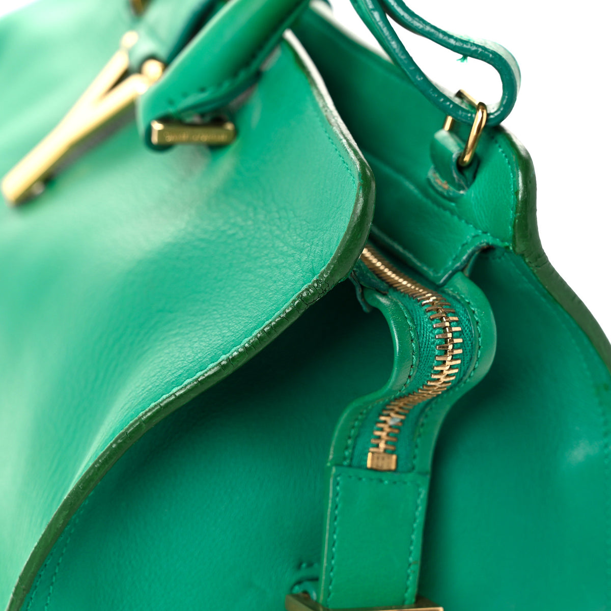 Saint Laurent Calfskin Small Classic Y Cabas Green 12 of 14