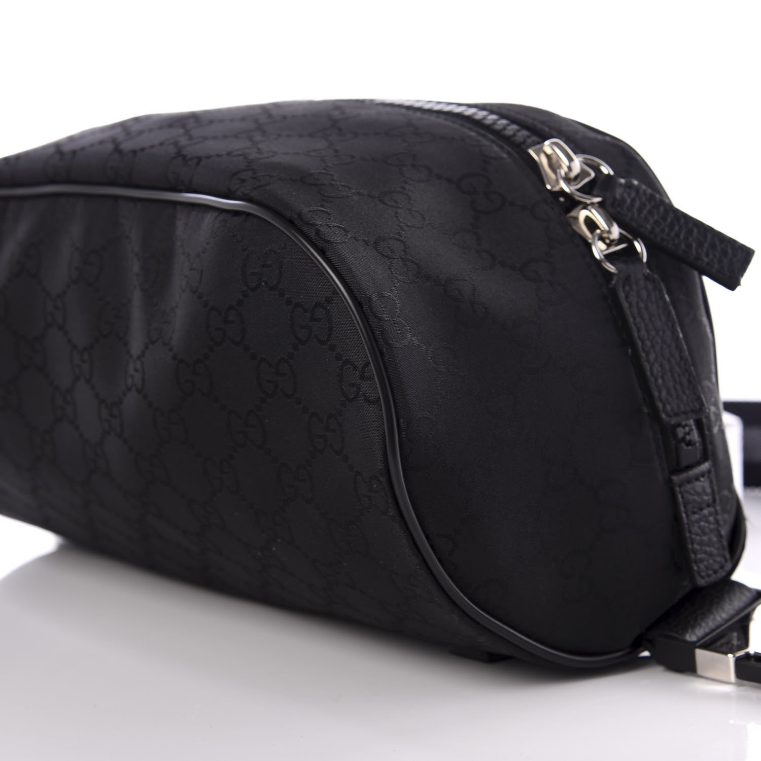 Gucci Nylon Monogram Fanny Pack Belt Bag Black 8 of 9