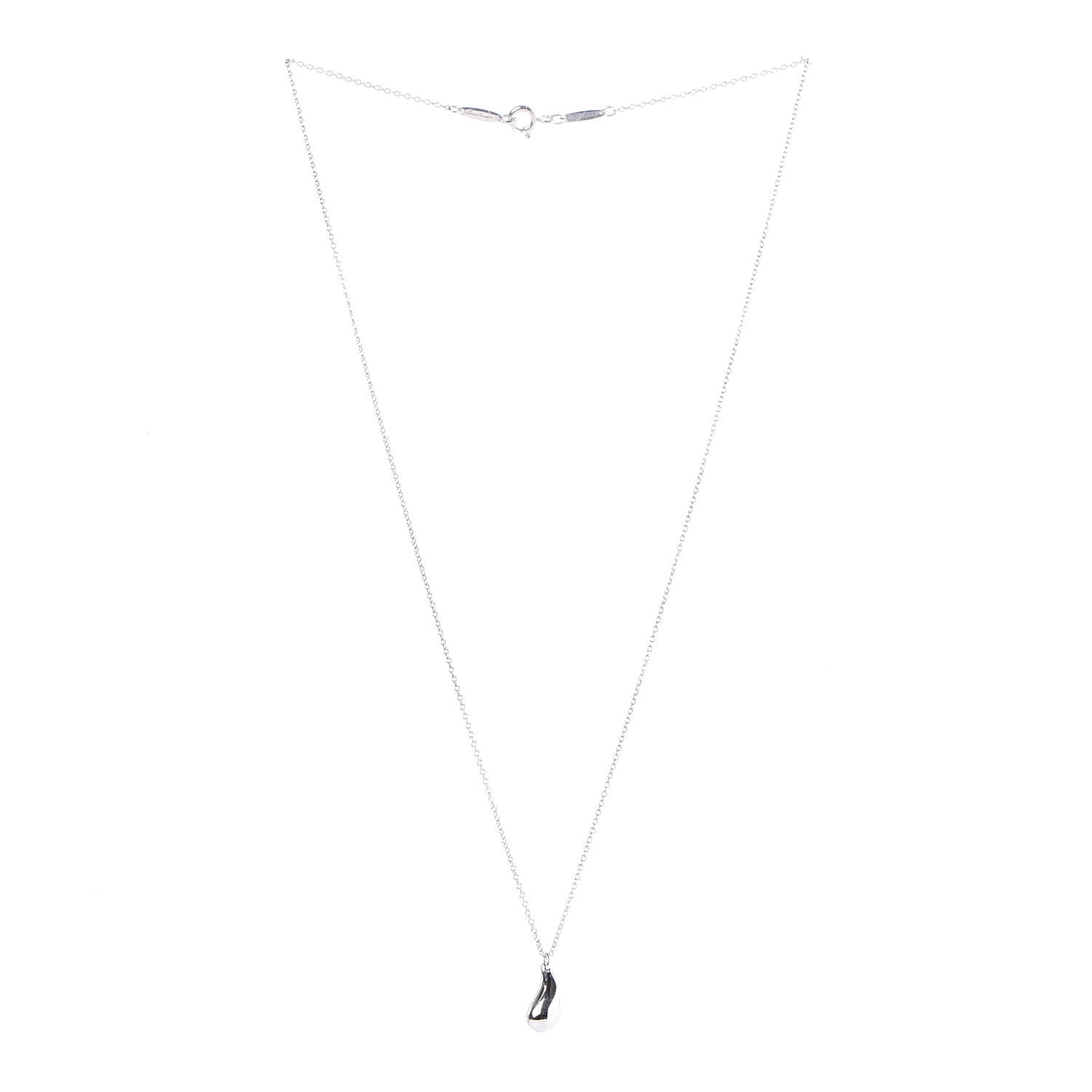 Tiffany Sterling Silver Elsa Peretti Tear Drop Pendant Necklace 3 of 9