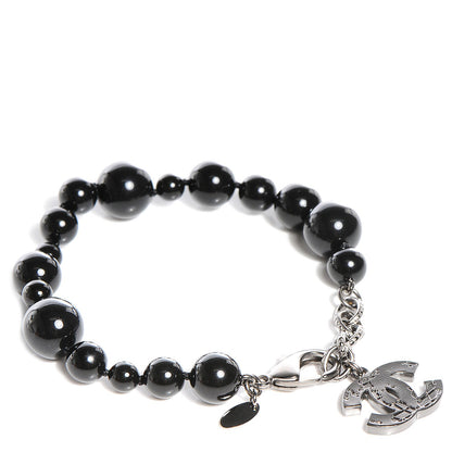 Chanel Glass Bead CC Map Bracelet Ruthenium Black 3 of 6