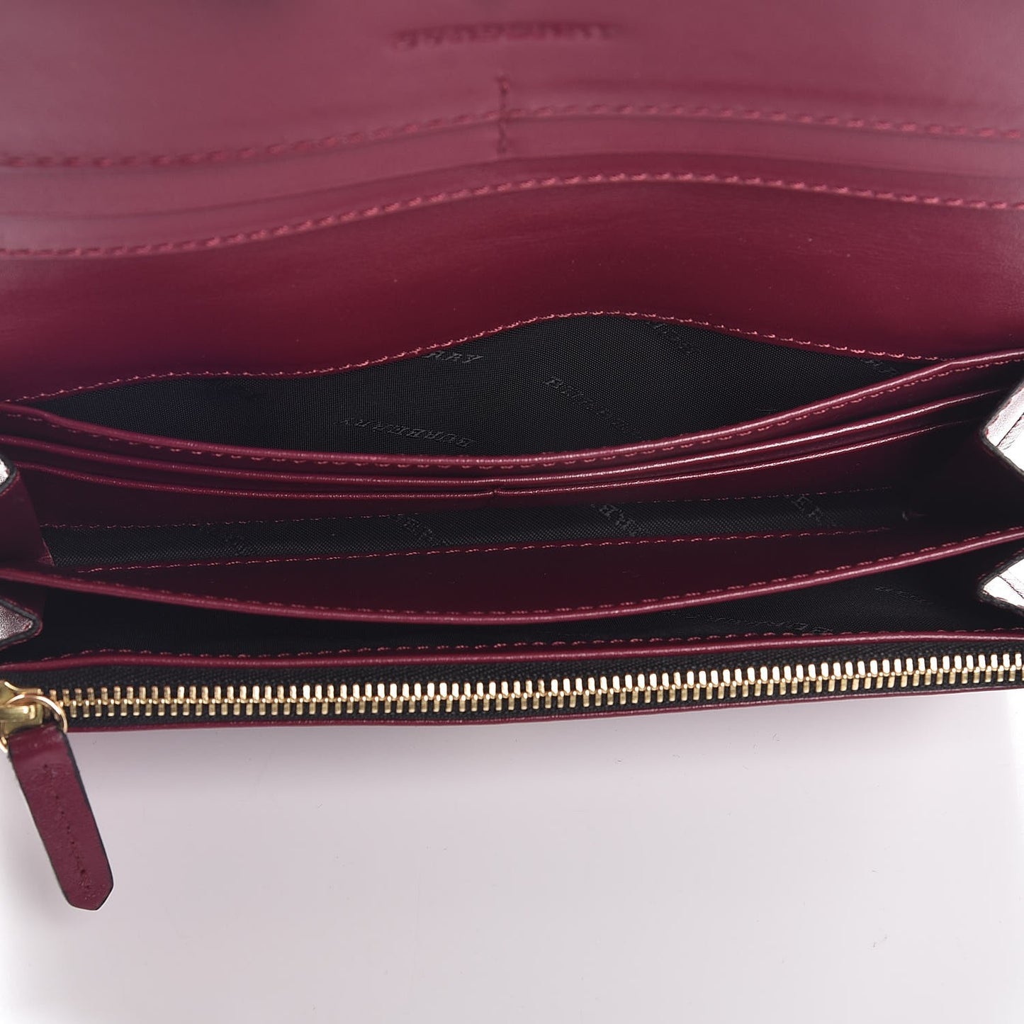 Signature Grain Calfskin Check Embossed Porter Continental Wallet Dark Plum