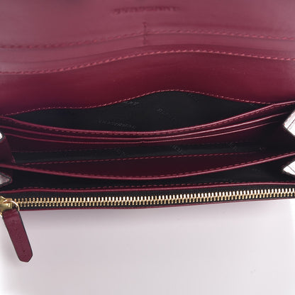 Burberry Signature Grain Calfskin Check Embossed Porter Continental Wallet Dark Plum 5 of 8