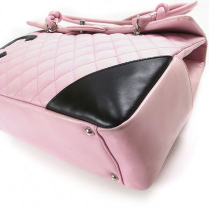 Chanel Calfskin Quilted Large Cambon Flap Pink Black 5 of 13