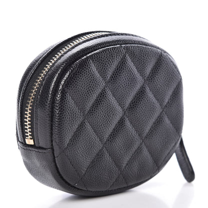 Chanel Caviar Quilted Zip Around Classic Coin Purse Black 3 of 7