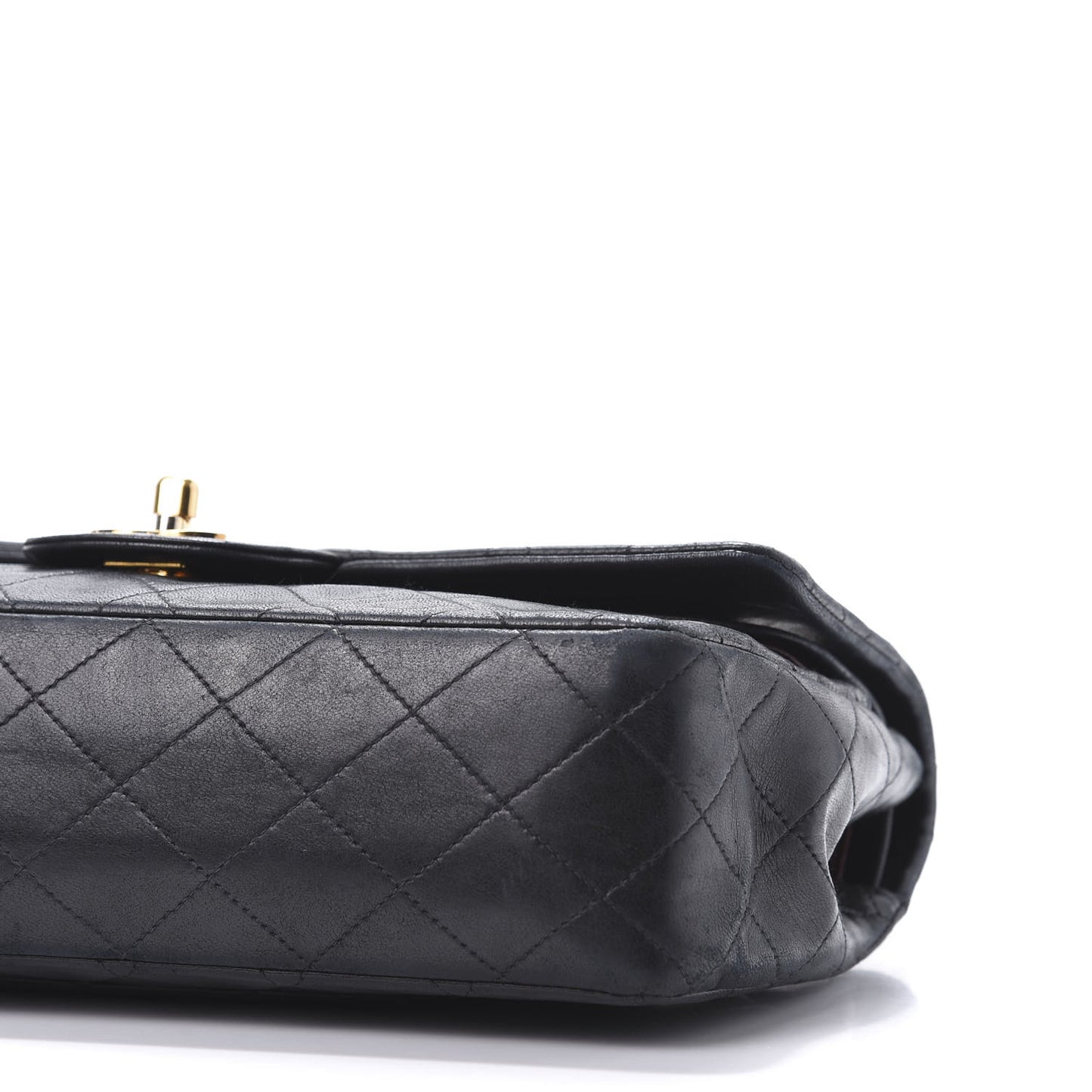 Lambskin Quilted Medium Double Flap Black