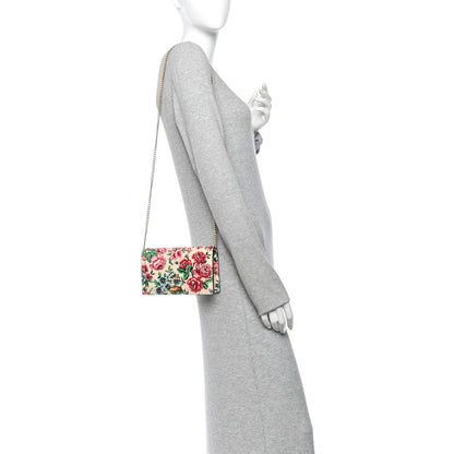 Gucci New Shangai Calfskin Floral Print Mini Diana Chain Bag Multicolor 2 of 11