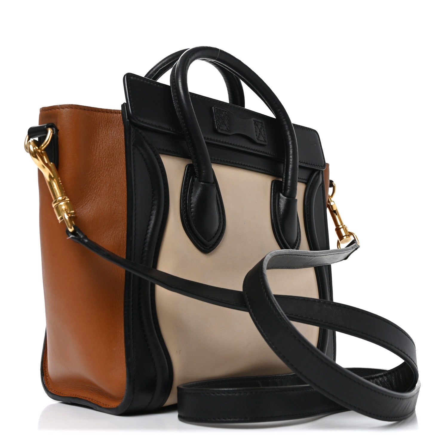 Celine Smooth Calfskin Nano Tri-Color Luggage White 3 of 9