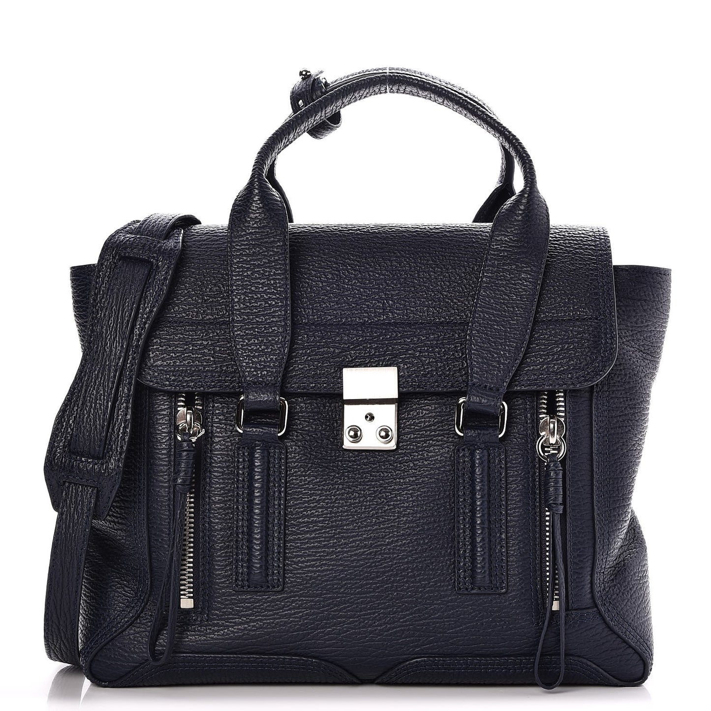 3.1 Textured Calfskin Medium Pashli Satchel Ink