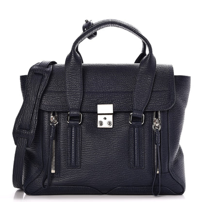 3.1 Phillip Lim 3.1 Textured Calfskin Medium Pashli Satchel Ink 1 of 8