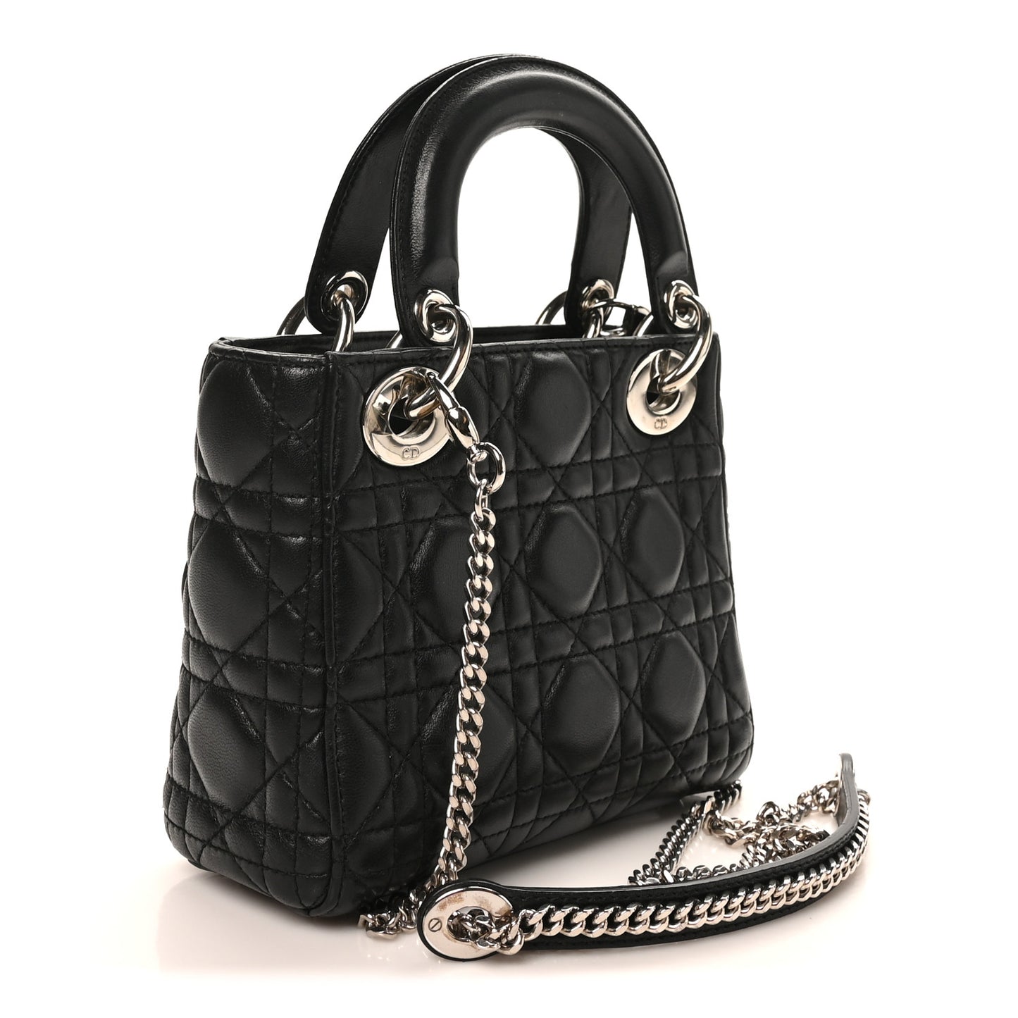 Lambskin Cannage Mini Lady Dior Black