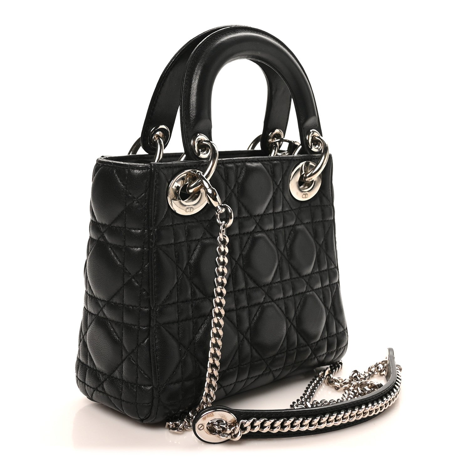 Christian Dior Lambskin Cannage Mini Lady Dior Black 3 of 10