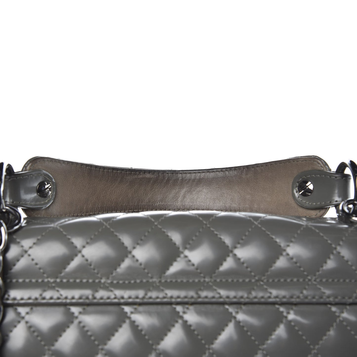 Glazed Calfskin Mademoiselle Lock Kelly Flap Bag Grey