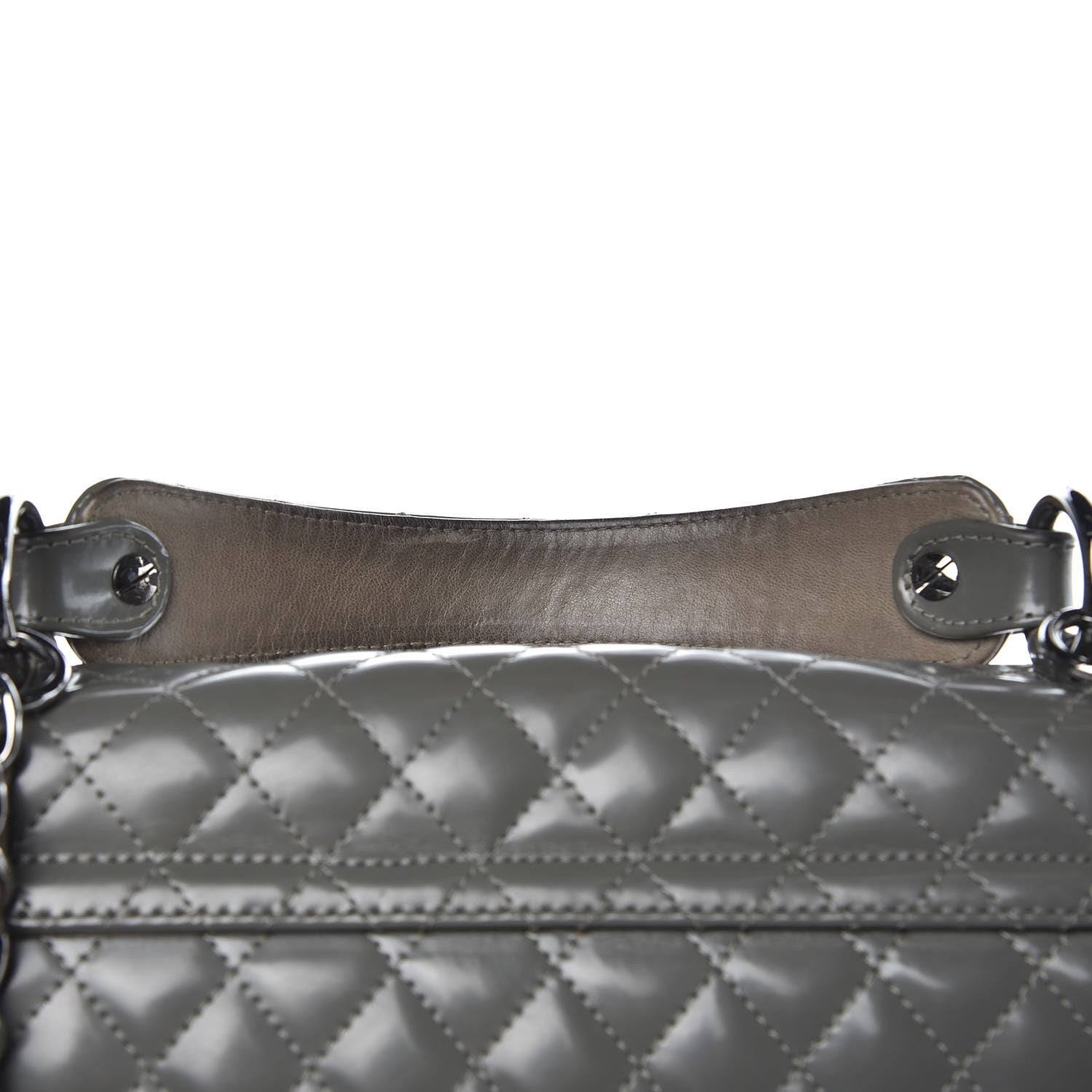 Chanel Glazed Calfskin Mademoiselle Lock Kelly Flap Bag Grey 12 of 21