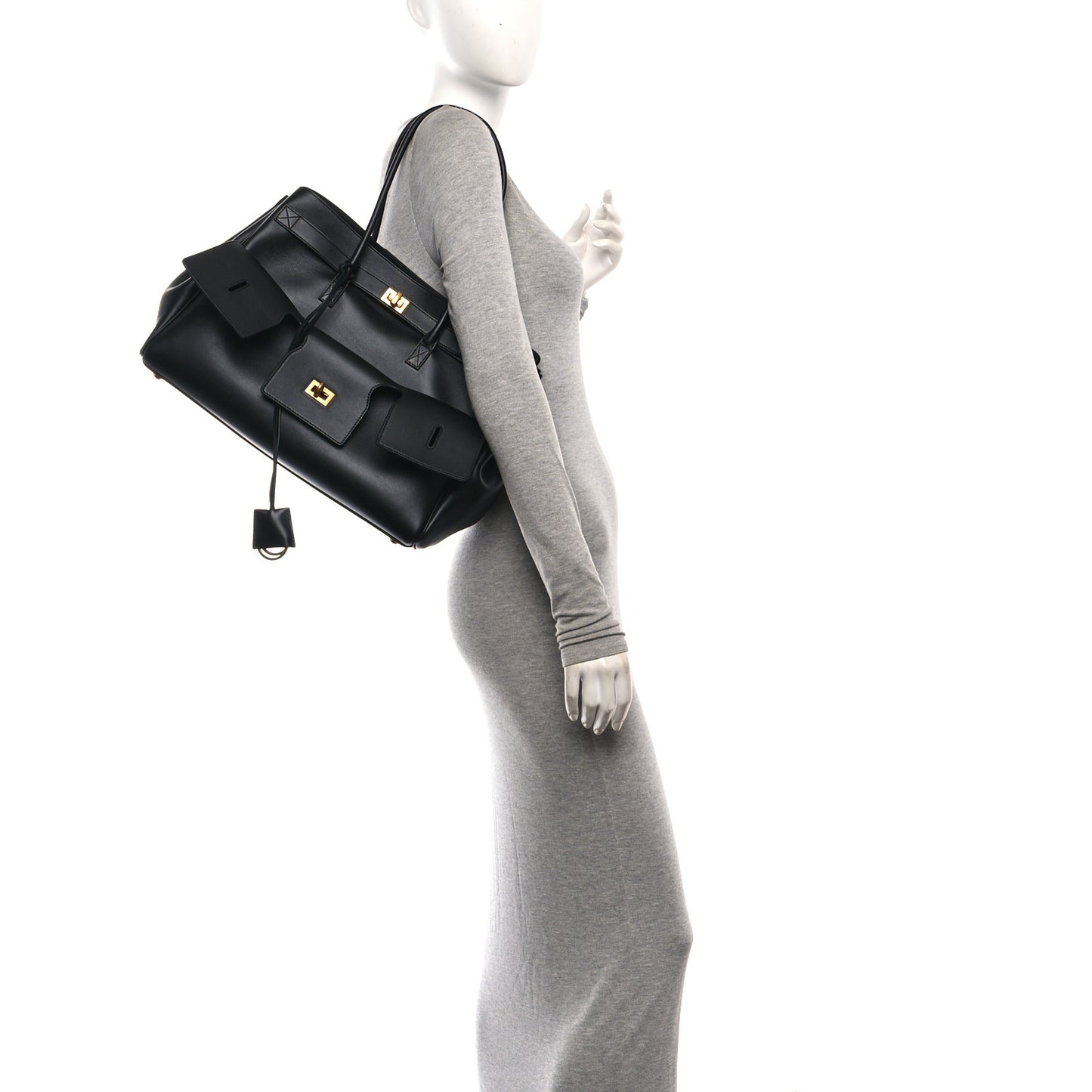 Smooth Calfskin Medium Bel Air Carry All Bag Black