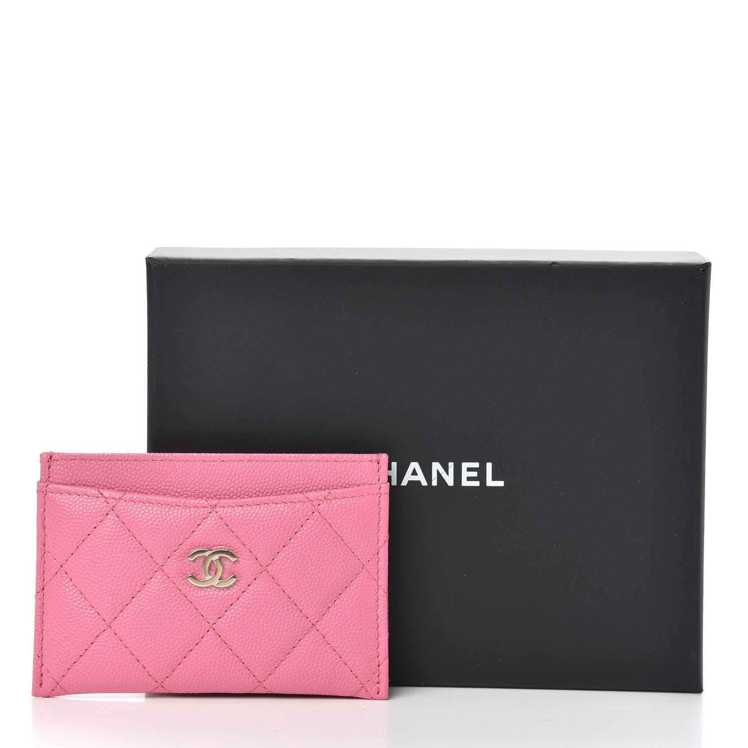 Chanel Caviar Quilted Card Holder Pink 9 of 9