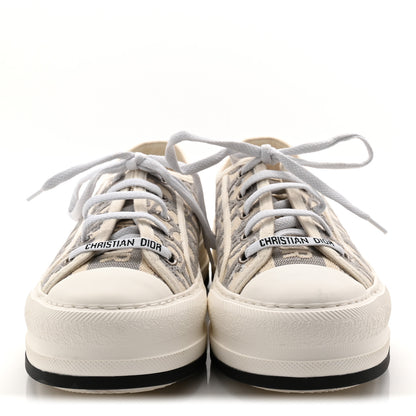 Christian Dior Canvas Oblique Walk'N'Dior Low Top Platform Sneakers 36.5 Grey Stone 2 of 9