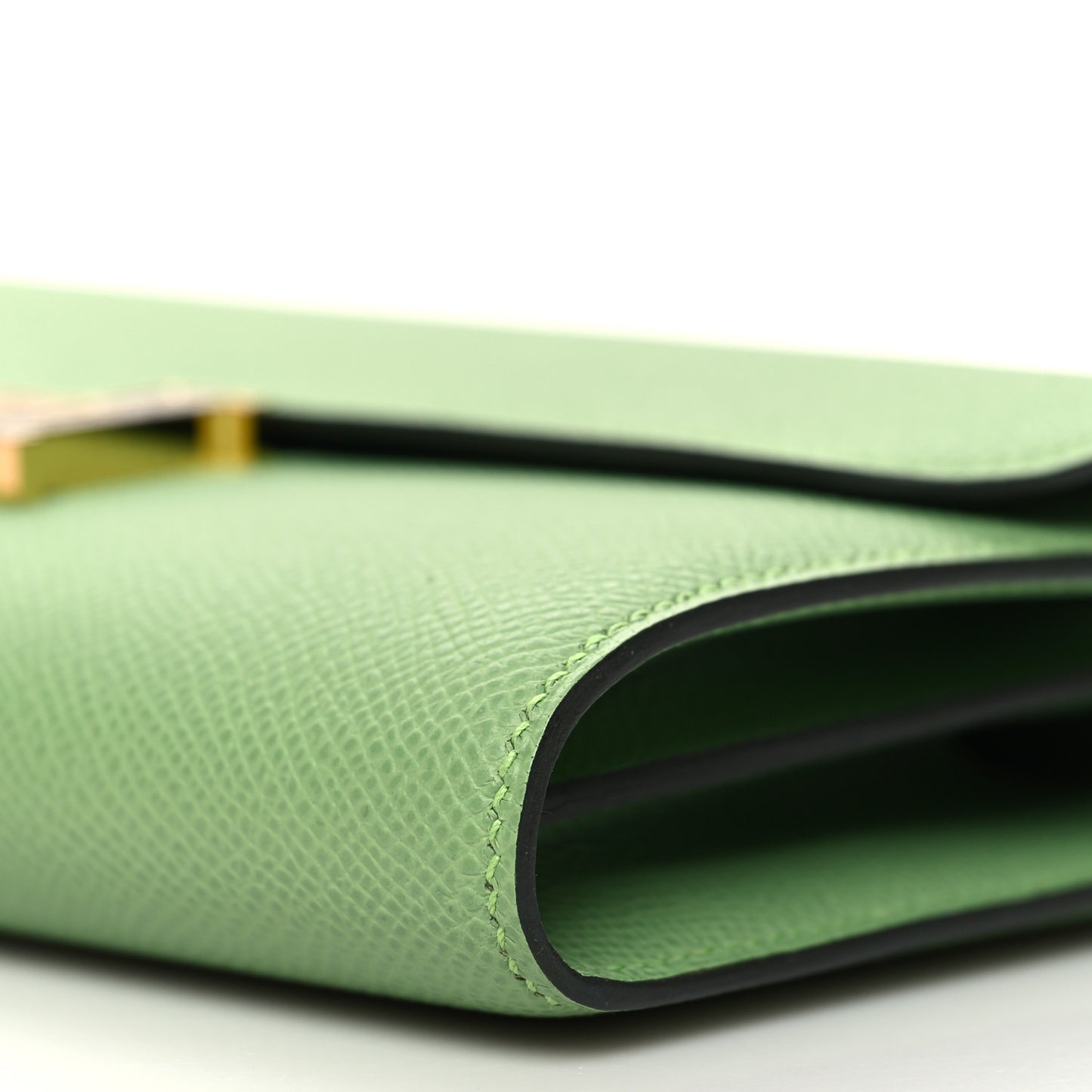 Epsom Alligator Lizard Constance Wallet To Go Vert Criquet Cactus Beige Sable Ombre