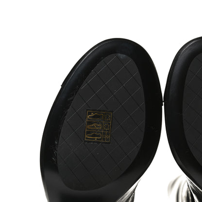 Chanel Shiny Crumpled Calfskin CC Cap Toe Short Boots 40.5 Black 8 of 13