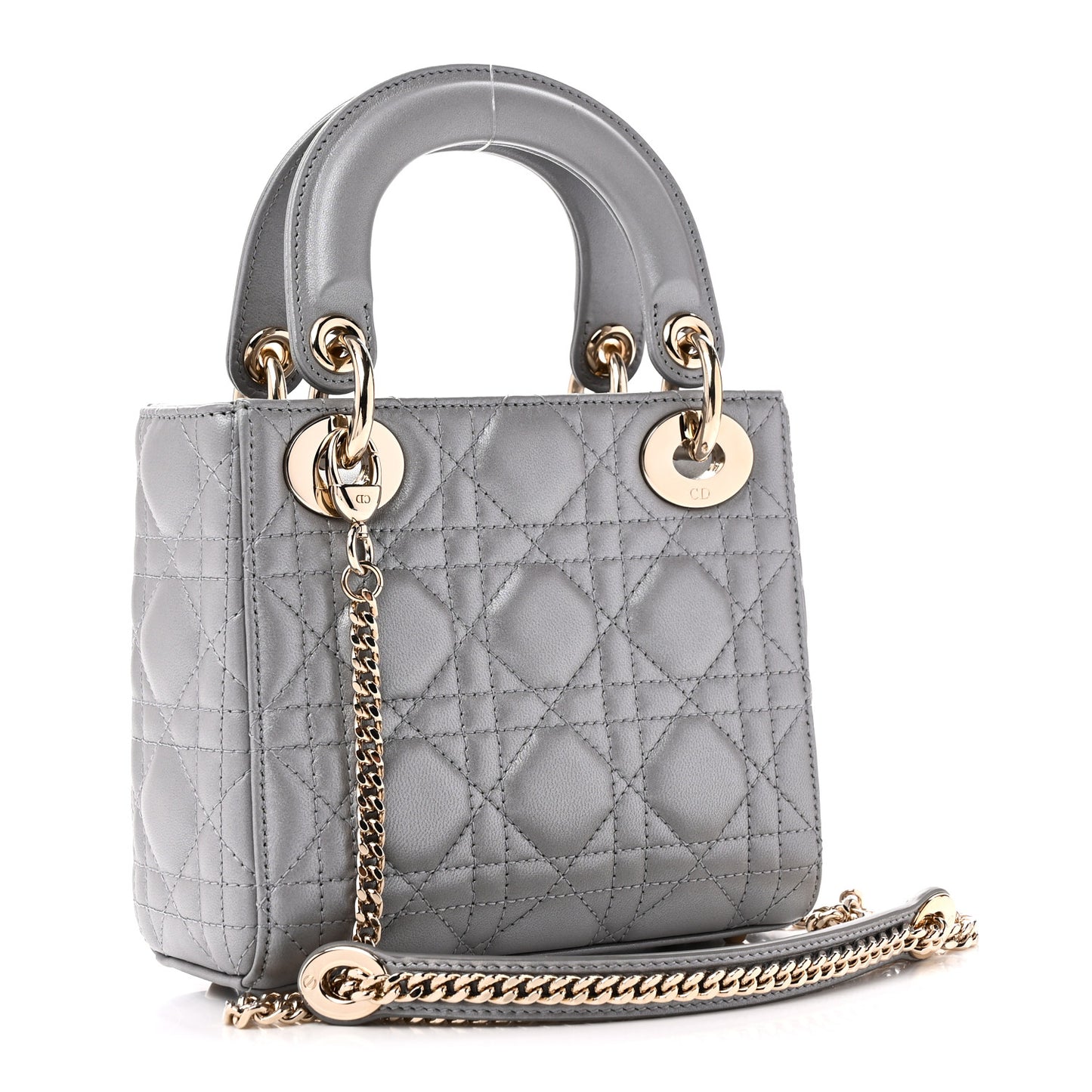 Lambskin Cannage Mini Lady Dior Grey