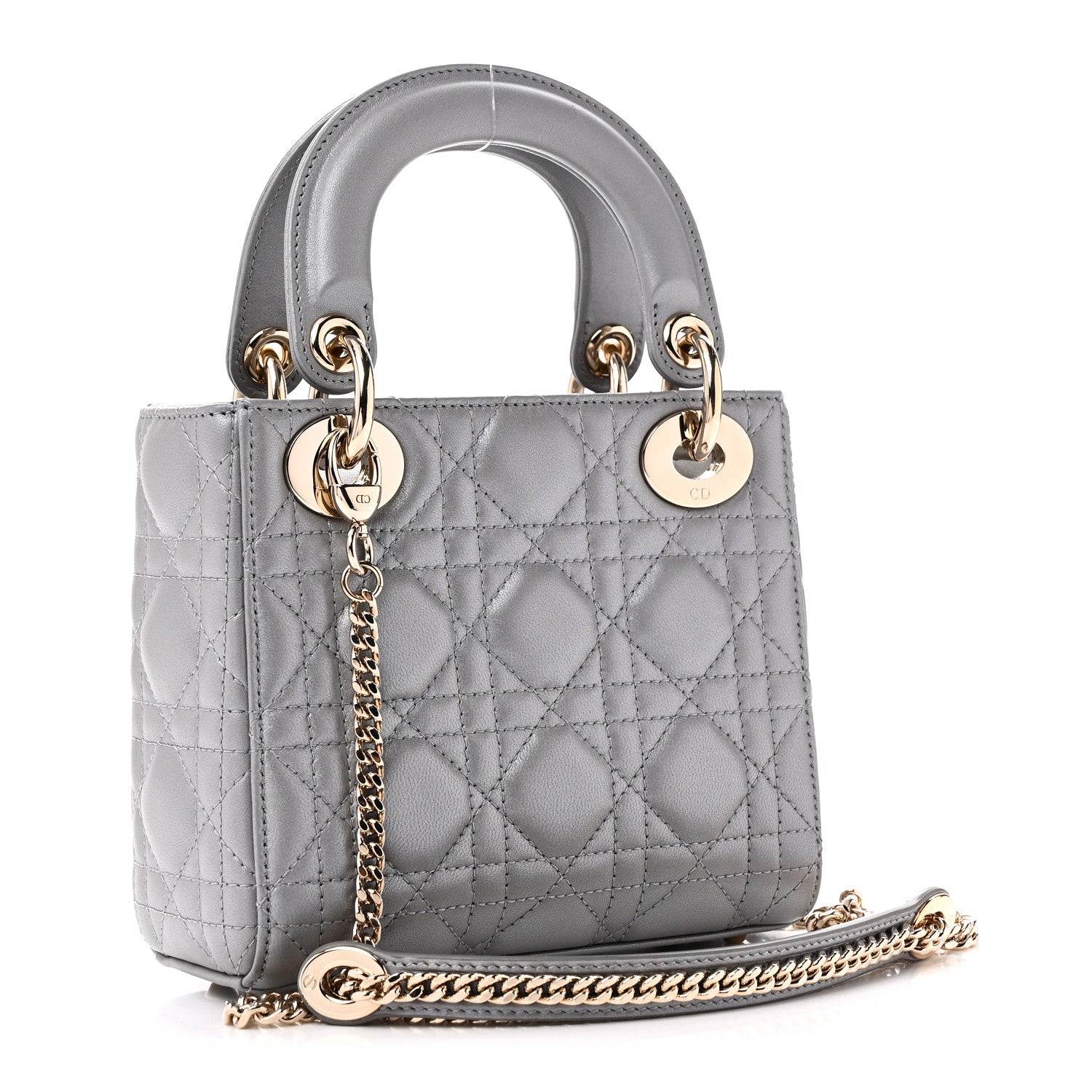 Christian Dior Lambskin Cannage Mini Lady Dior Grey 3 of 11