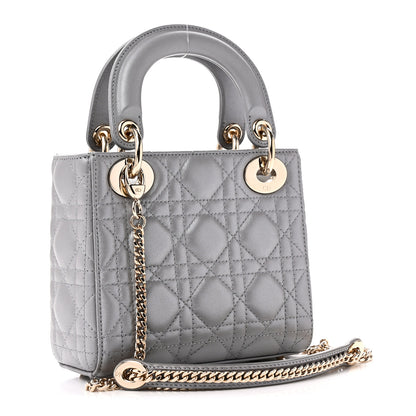 Christian Dior Lambskin Cannage Mini Lady Dior Grey 3 of 11