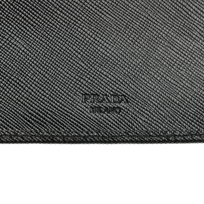 Prada Saffiano Metal Large Flap Wallet Black 7 of 12