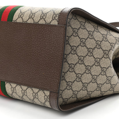 Gucci GG Supreme Monogram Web Medium Ophidia Tote Bag Brown 10 of 10