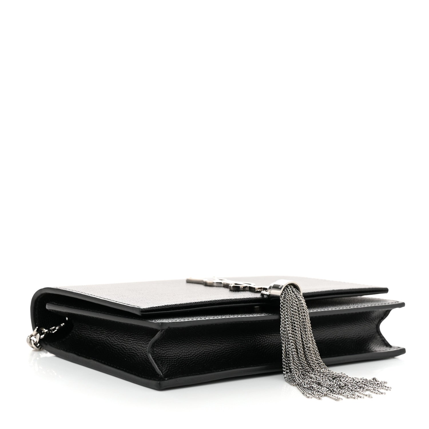 Saint Laurent Grain De Poudre Classic Monogram Kate Tassel Chain Wallet Black 4 of 10