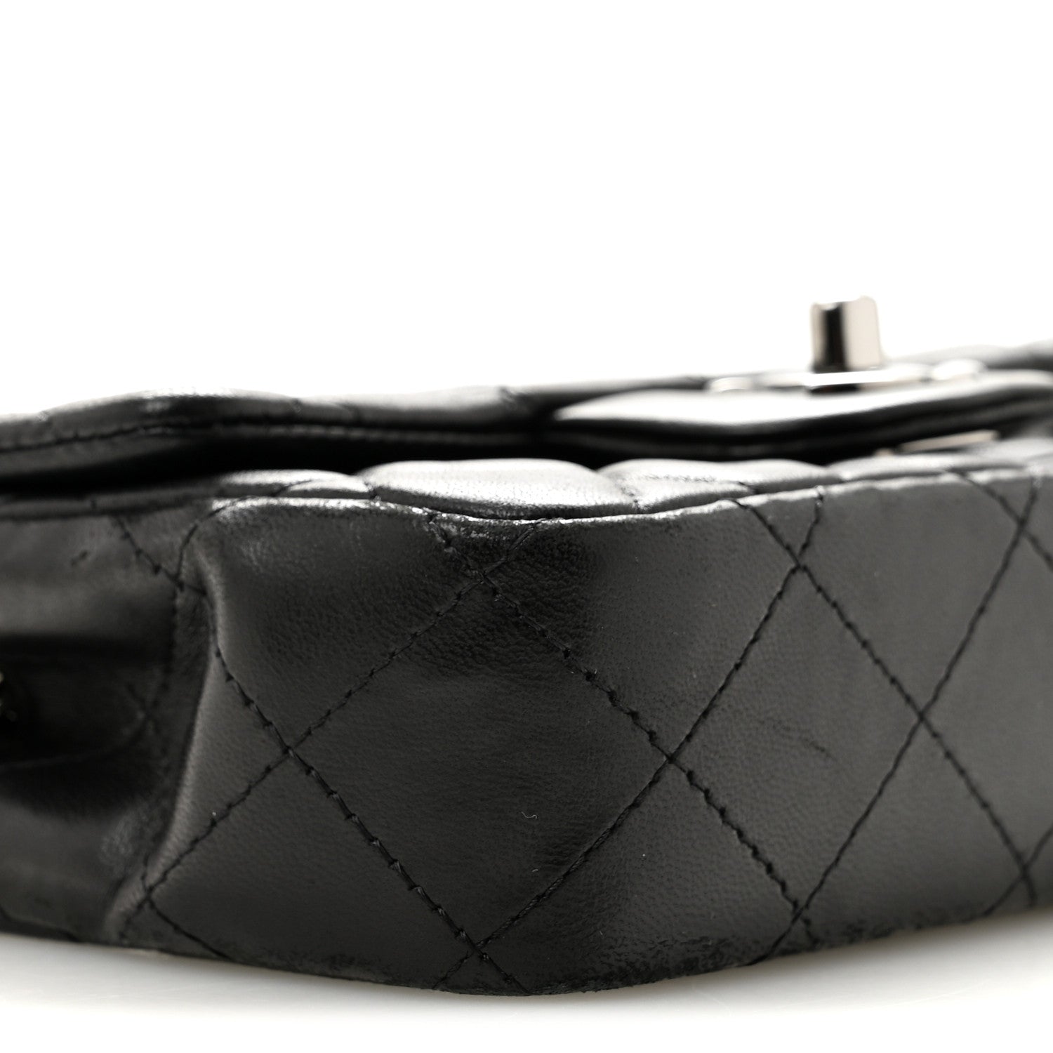 Chanel Lambskin Quilted Extra Mini Rectangular Flap Black 9 of 14