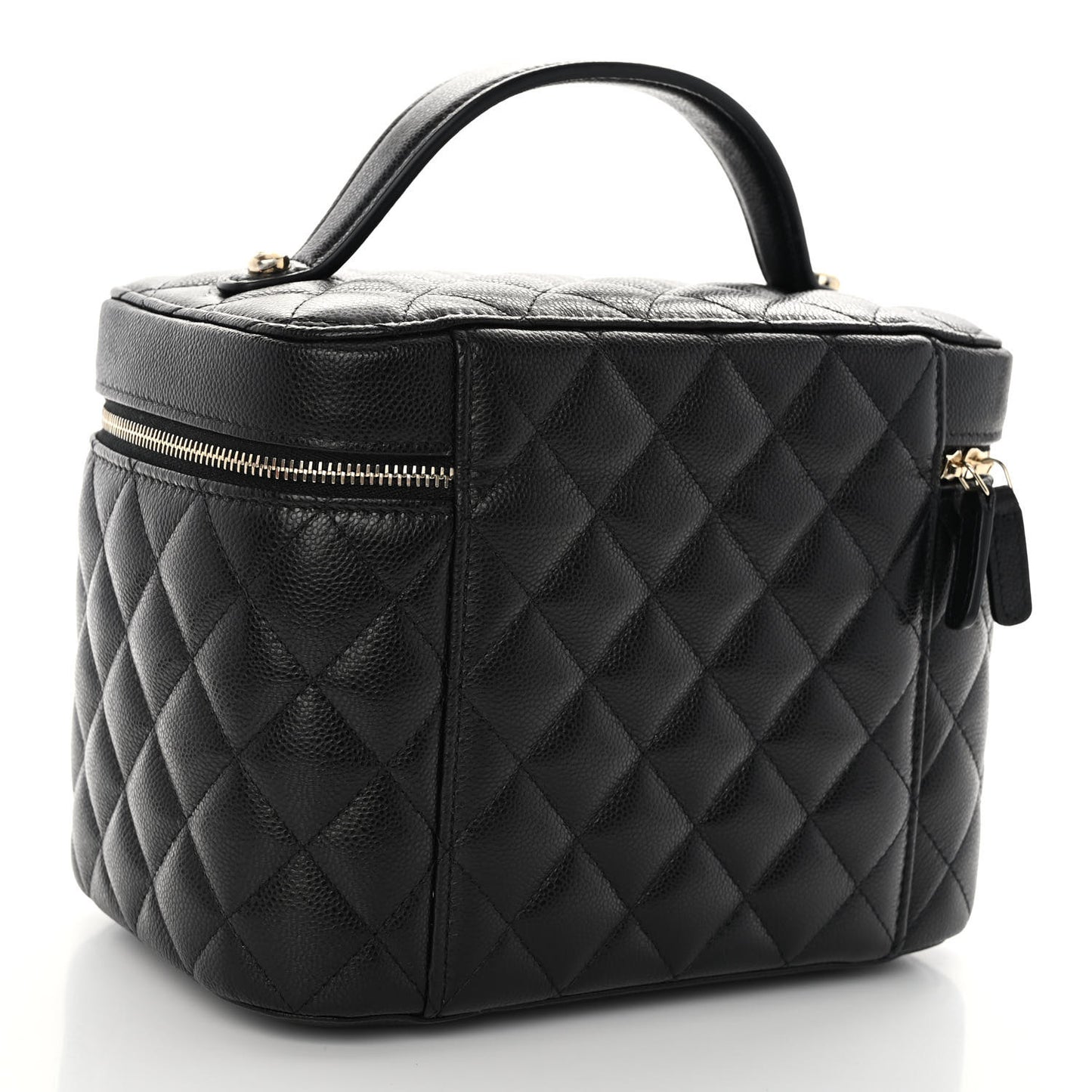 Caviar Quilted Large Vanity Pouch Black