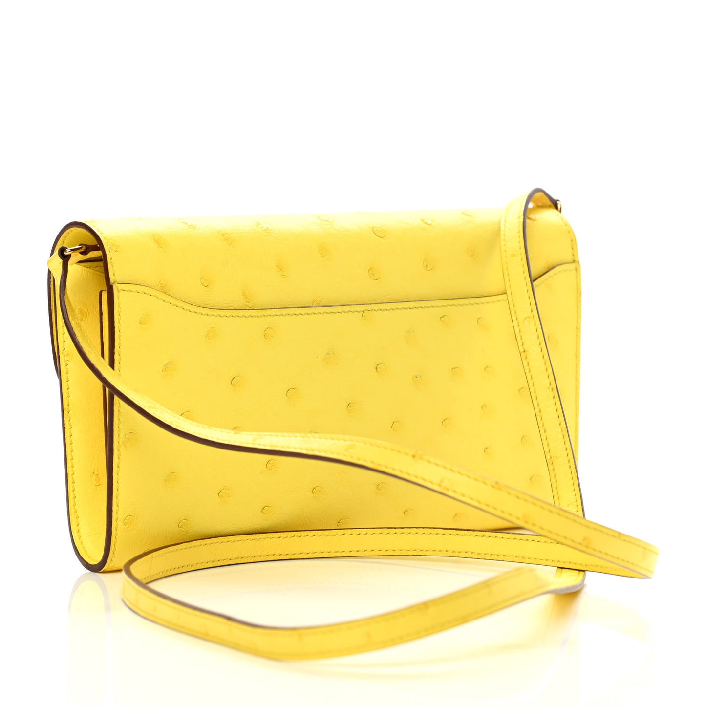 Ostrich Constance Long Wallet To Go Jaune Citron