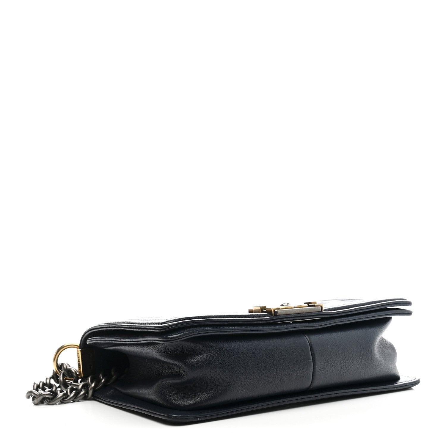 Chanel Calfskin Double Stitch Medium Boy Flap Navy Blue 4 of 15