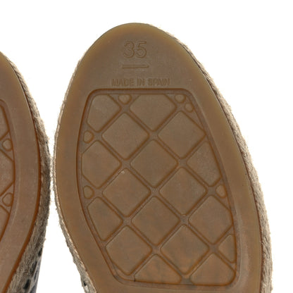 Chanel Lambskin Printed CC Espadrilles 35 Black White 6 of 8
