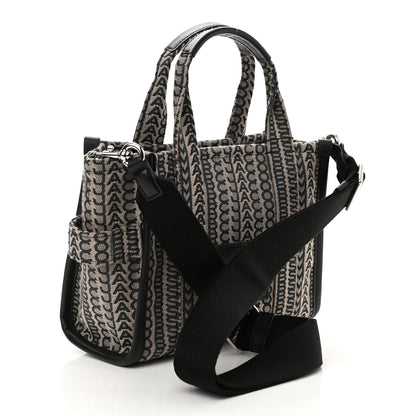 Marc Jacobs Cotton Jacquard Monogram Mini The Traveler Tote Bag Beige Multicolor 3 of 9