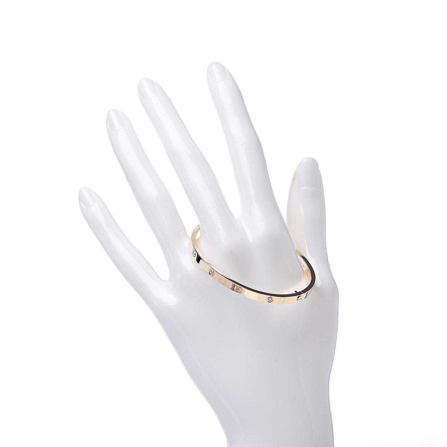18K Yellow Gold 6 Diamond Small LOVE Bracelet 16