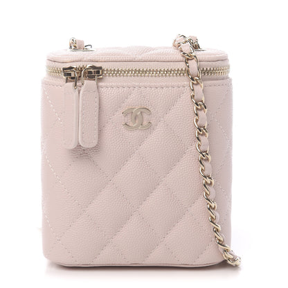 Chanel Caviar Quilted Small Vertical Coco Beauty Vanity Case With Chain Light Pink 1 of 11