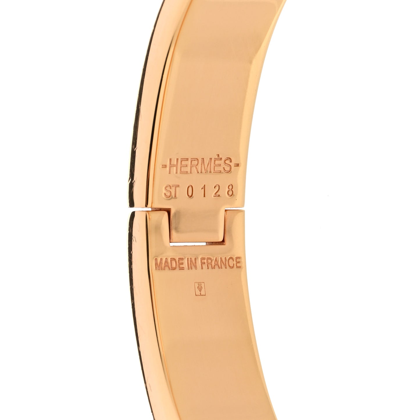 Enamel Narrow Clic Clac H Bracelet GM Rose Cendre