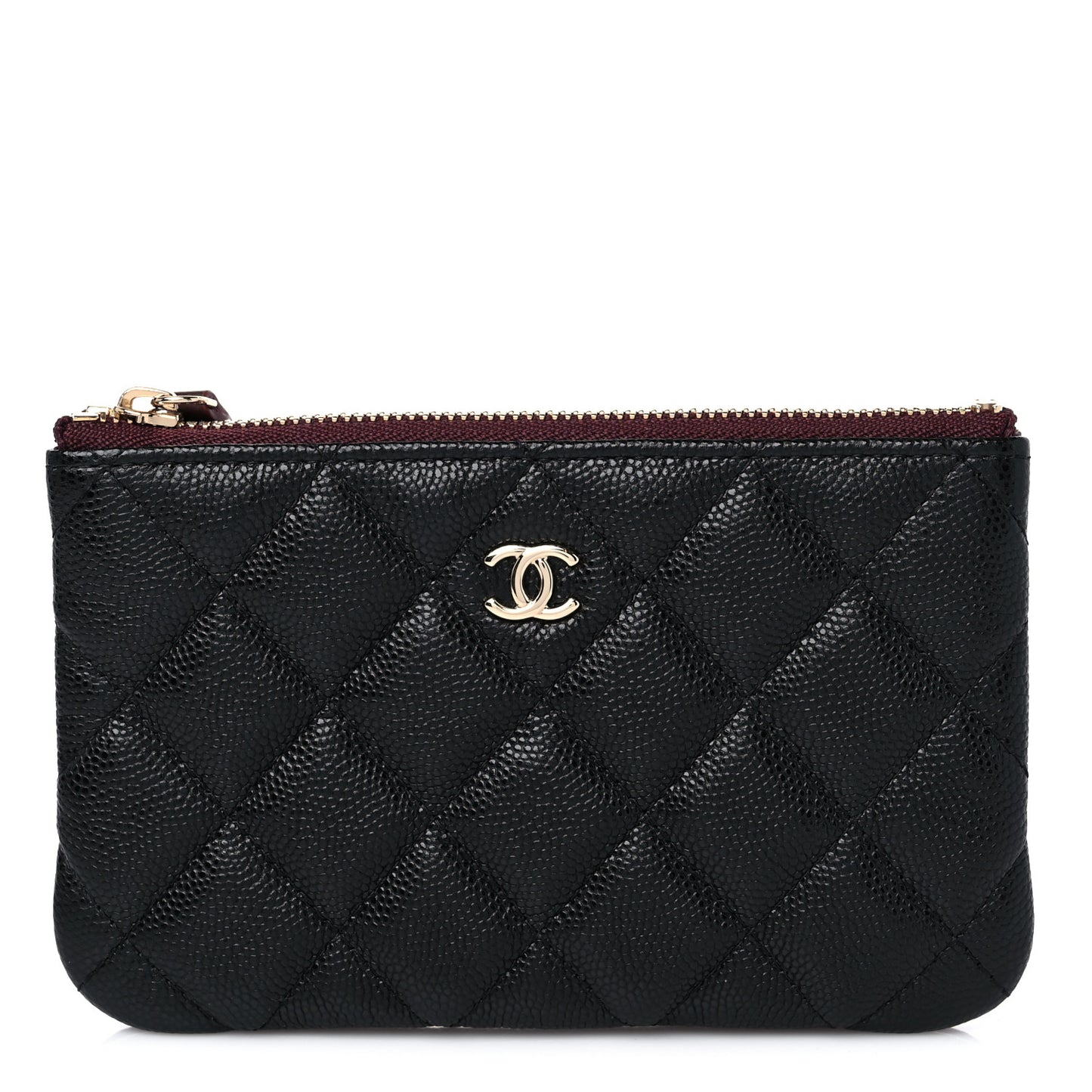 Caviar Quilted Small Cosmetic Case Black