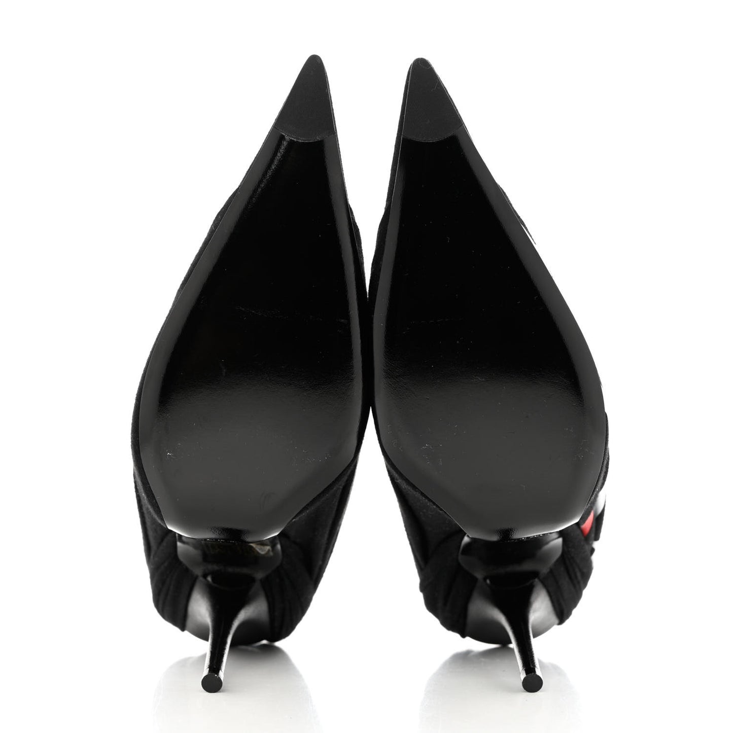 Jersey Crepe Political Campaign Logo Knife 115 Pointed Pumps 38 Black White Rouge