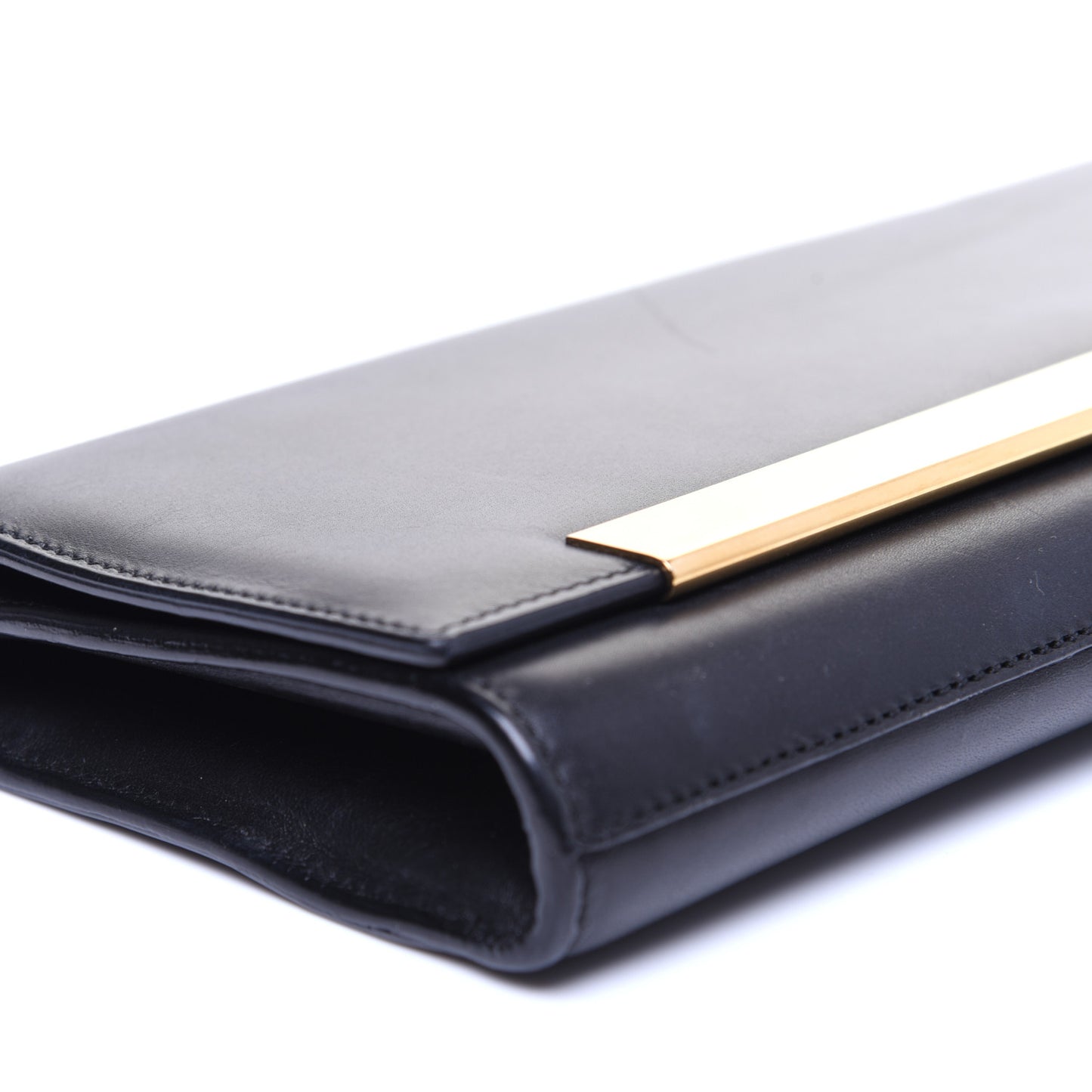 Calfskin Lutetia Flap Clutch Black