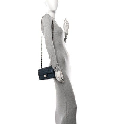 Chanel Iridescent Caviar Quilted Mini Rectangular Flap Dark Blue 2 of 10