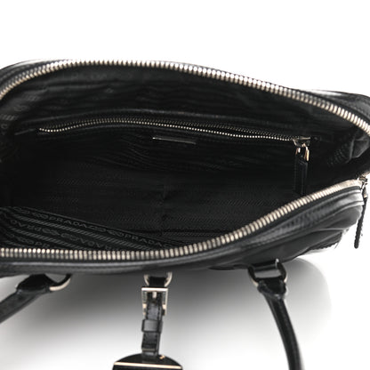 Prada Tessuto Nylon Box Calf Bowling Bag Black 5 of 14