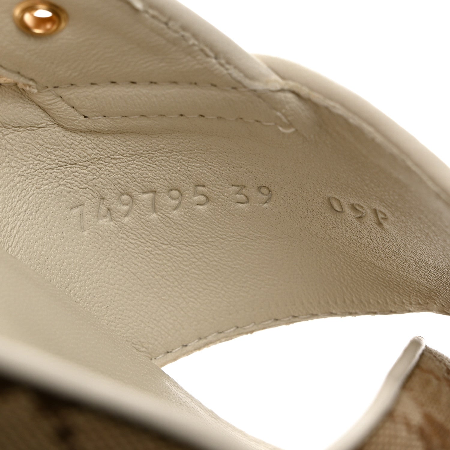 Gucci Monogram Granada Kid Trip 40/72mm Lug Sole Sandals 39 Beige Ebony Mystic White 7 of 9